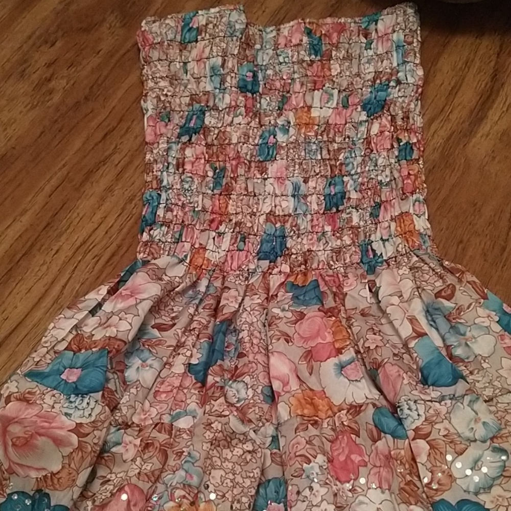 Strapless floral sundress